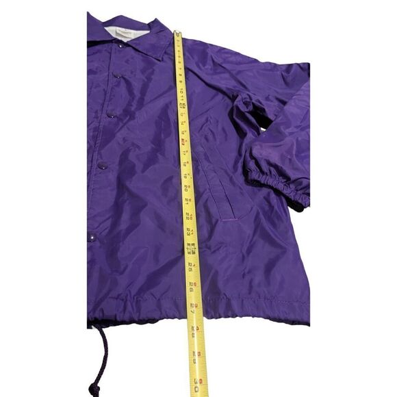 Auburn Large Purple Snap Up Windbreaker Breakaway Lined Track Jacket Vintage 80s - Picture 5 of 5